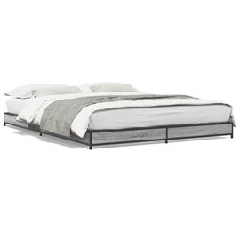 Vidaxl Cadre De Lit Sans Matelas Sonoma Gris 140x190 Cm