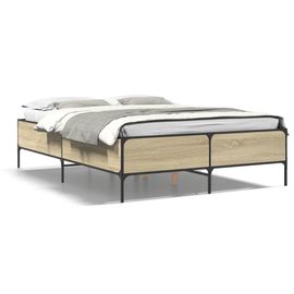 Vidaxl Cadre De Lit Sans Matelas Chêne Sonoma 140x190 Cm