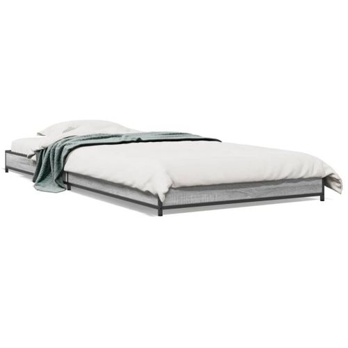 Vidaxl Cadre De Lit Sans Matelas Sonoma Gris 90x190 Cm