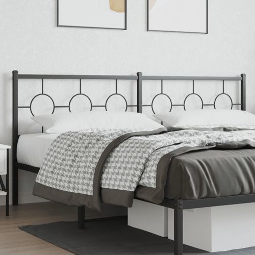 Vidaxl Tête De Lit Métal Noir 200 Cm