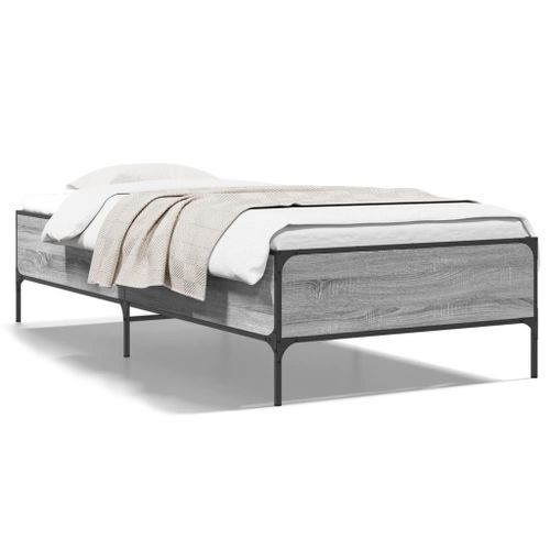 Vidaxl Cadre De Lit Sans Matelas Sonoma Gris 90x200 Cm
