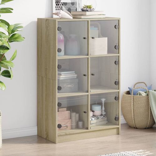 Vidaxl Buffet Haut Avec Portes Chêne Sonoma Bois D'ingénierie