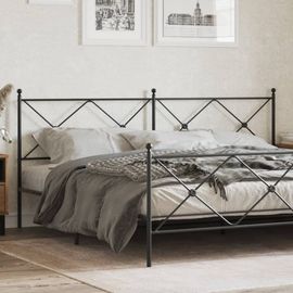 Vidaxl Tête De Lit Métal Noir 200 Cm