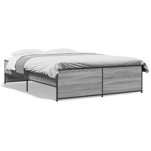 Vidaxl Cadre De Lit Sans Matelas Sonoma Gris 120x200 Cm