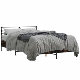 Vidaxl Cadre De Lit Sans Matelas Chêne Fumé 140x190 Cm