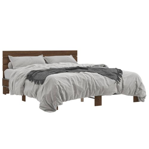 Vidaxl Cadre De Lit Sans Matelas Chêne Marron 150x200 Cm