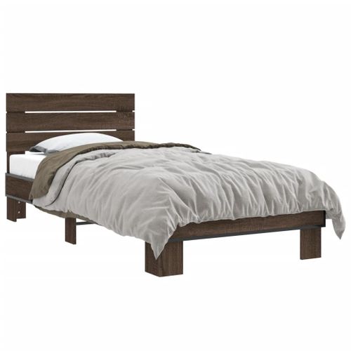 Vidaxl Cadre De Lit Sans Matelas Chêne Marron 90x200 Cm