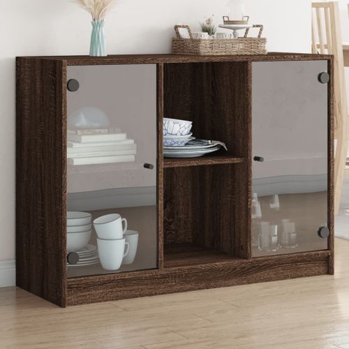 Vidaxl Buffet Chêne Marron 102x37x75,5 Cm Bois D'ingénierie