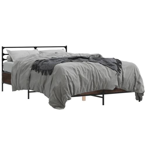 Vidaxl Cadre De Lit Sans Matelas Chêne Marron 120x190 Cm