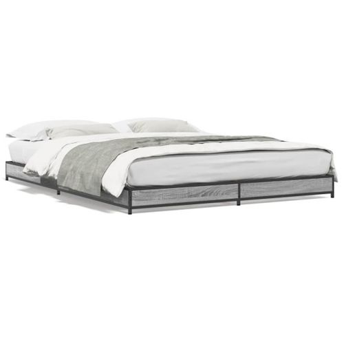 Vidaxl Cadre De Lit Sans Matelas Sonoma Gris 120x200 Cm