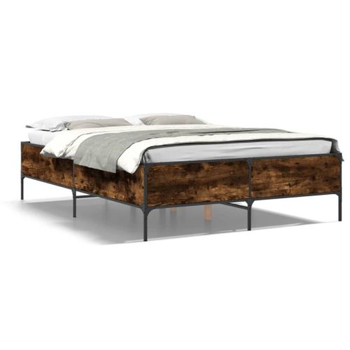 Vidaxl Cadre De Lit Sans Matelas Chêne Fumé 120x200 Cm