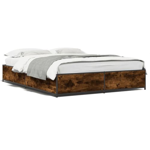Vidaxl Cadre De Lit Sans Matelas Chêne Fumé 120x200 Cm