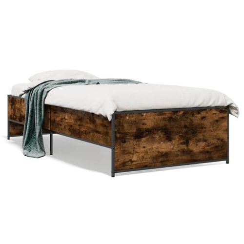 Vidaxl Cadre De Lit Sans Matelas Chêne Fumé 90x200 Cm