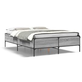 Vidaxl Cadre De Lit Sans Matelas Sonoma Gris 140x190 Cm