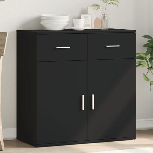Vidaxl Buffet Noir 79x38x80 Cm Bois D'ingénierie