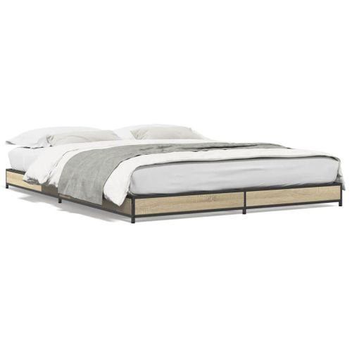 Vidaxl Cadre De Lit Sans Matelas Chêne Sonoma 150x200 Cm