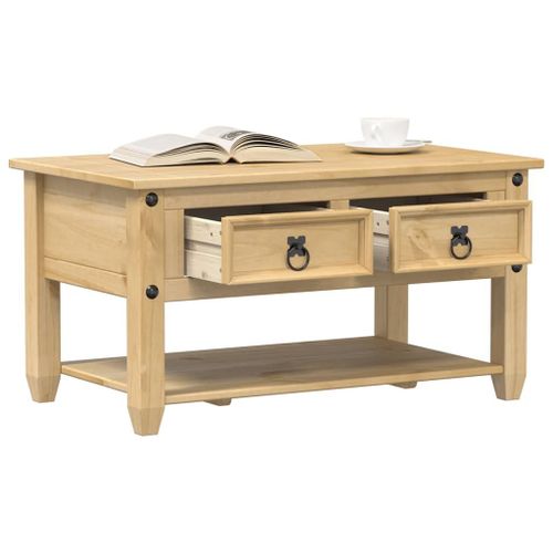 Vidaxl Table Basse Avec Tiroirs Corona 85x50x45 Cm Bois De Pin Massif