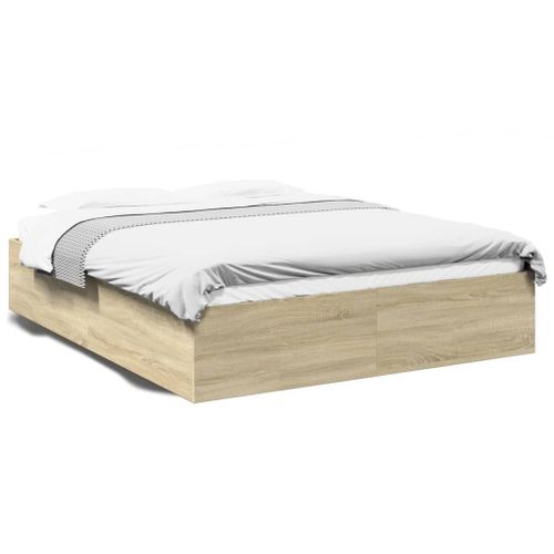 Vidaxl Cadre De Lit Sans Matelas Chêne Sonoma 150x200 Cm