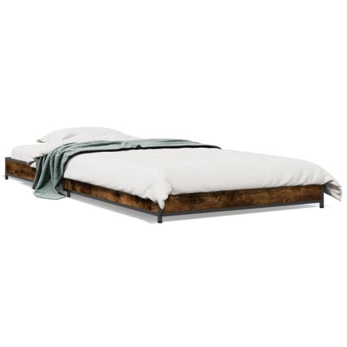 Vidaxl Cadre De Lit Sans Matelas Chêne Fumé 90x190 Cm