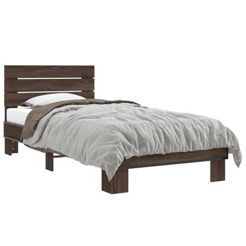 Vidaxl Cadre De Lit Sans Matelas Chêne Marron 100x200 Cm