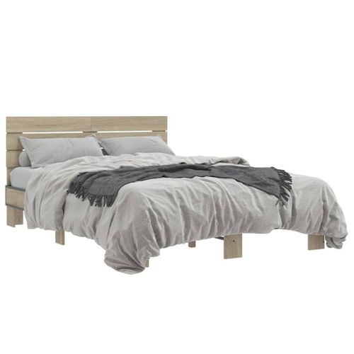 Vidaxl Cadre De Lit Sans Matelas Chêne Sonoma 120x200 Cm