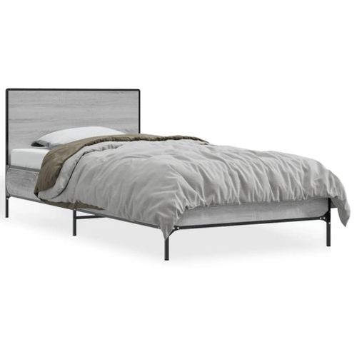 Vidaxl Cadre De Lit Sans Matelas Sonoma Gris 90x200 Cm