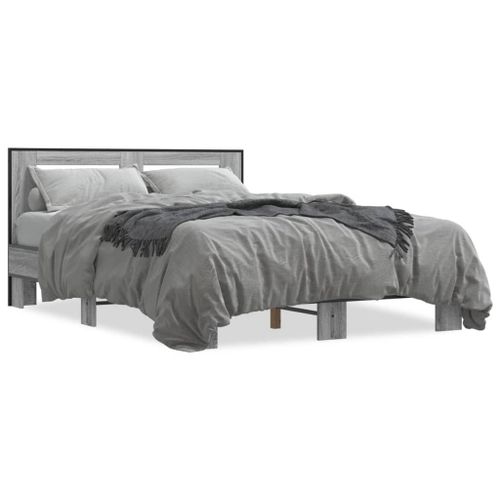 Vidaxl Cadre De Lit Sans Matelas Sonoma Gris 120x200 Cm