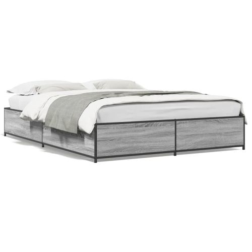 Vidaxl Cadre De Lit Sans Matelas Sonoma Gris 120x200 Cm