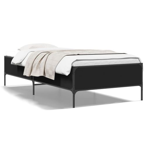 Vidaxl Cadre De Lit Sans Matelas Noir 100x200 Cm