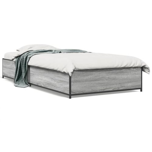Vidaxl Cadre De Lit Sans Matelas Sonoma Gris 90x200 Cm