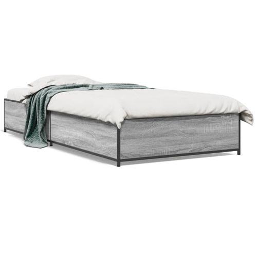 Vidaxl Cadre De Lit Sans Matelas Sonoma Gris 90x190 Cm