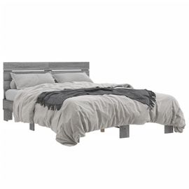 Vidaxl Cadre De Lit Sans Matelas Sonoma Gris 140x190 Cm
