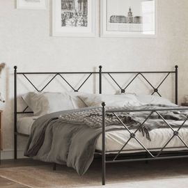 Vidaxl Tête De Lit Métal Noir 180 Cm