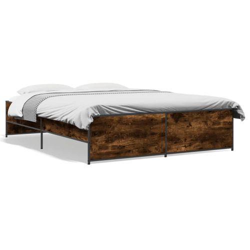 Vidaxl Cadre De Lit Sans Matelas Chêne Fumé 150x200 Cm