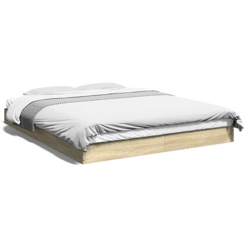 Vidaxl Cadre De Lit Sans Matelas Chêne Sonoma 150x200 Cm