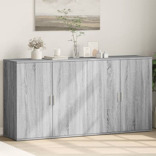 Vidaxl Buffets 2 Pcs Sonoma Gris 79x38x80 Cm Bois D'ingénierie