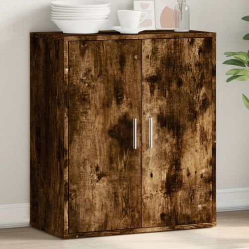 Vidaxl Buffet Chêne Fumé 79x38x80 Cm Bois D'ingénierie