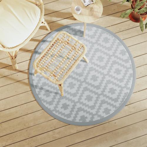 Vidaxl Tapis D'extérieur Gris Ø120 Cm Pp