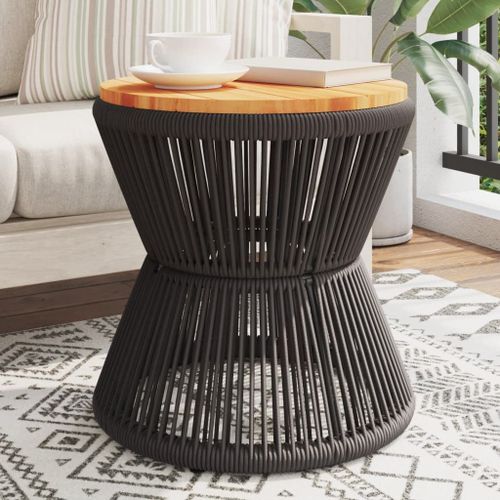 Vidaxl Table Basse Avec Base En Fil De Fer Noir Bois D'acacia Massif