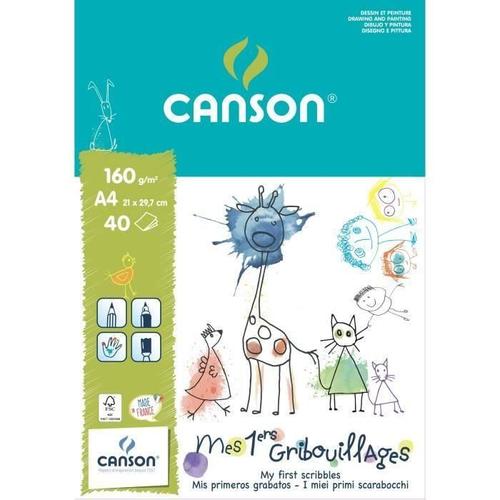 Canson Bloc Papier A Dessin Mes 1ers Gribouillages 40 Feuilles A4 - 160 G