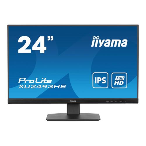 iiyama ProLite XU2493HS-B6 - Écran LED - 24" (23.8" visualisable) - 1920 x 1080 Full HD (1080p) @ 100 Hz - IPS - 250 cd/m² - 1300:1 - 0.5 ms - HDMI, DisplayPort - haut-parleurs - noir, mat