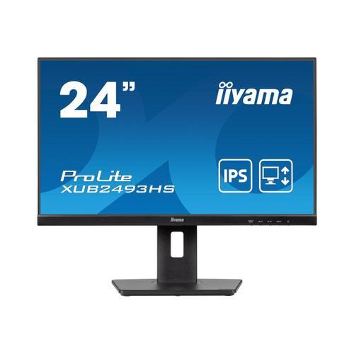 iiyama ProLite XUB2493HS-B6 - Écran LED - 24" (23.8" visualisable) - 1920 x 1080 Full HD (1080p) @ 100 Hz - IPS - 250 cd/m² - 1300:1 - 0.5 ms - HDMI, DisplayPort - haut-parleurs - noir, mat