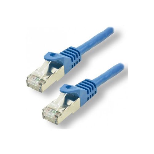 MCL - Cordon de raccordement - RJ-45 (M) pour RJ-45 (M) - 50 cm - 6.2 mm - SFTP - CAT 7 - sans crochet, moulé, sans halogène - bleu