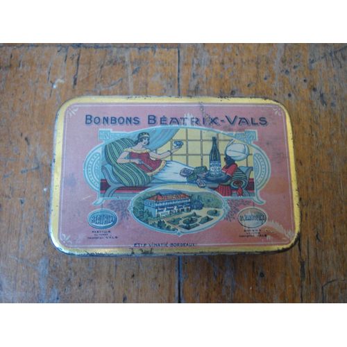 Ancienne Boite Tole Bonbons Beatrix Vals,Art Deco,Ca 1930