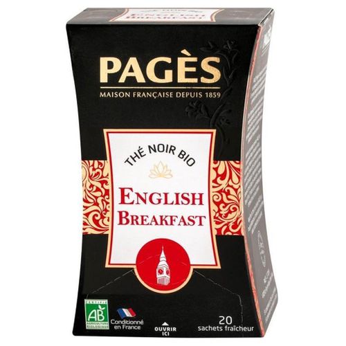 Pages Thé Noir English Breakfast Bio 20 Sachets (Lot De 3)