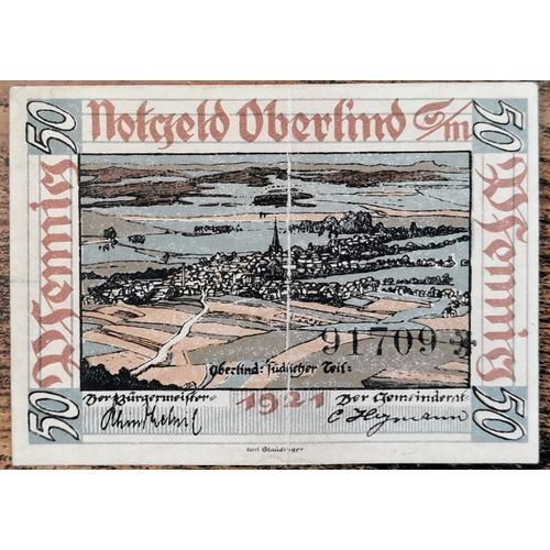 Billet Allemagne 50 Pfennig Oberlind 1921 Grm 999.1
