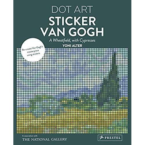 Dot Art Sticker Van Gogh A Wheatfield With Cypresses /Anglais