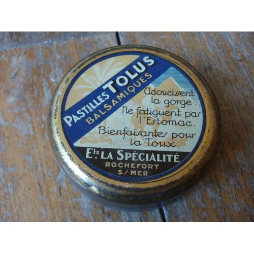 Ancienne Boite Tole Pastilles Tolus,Ca 1930