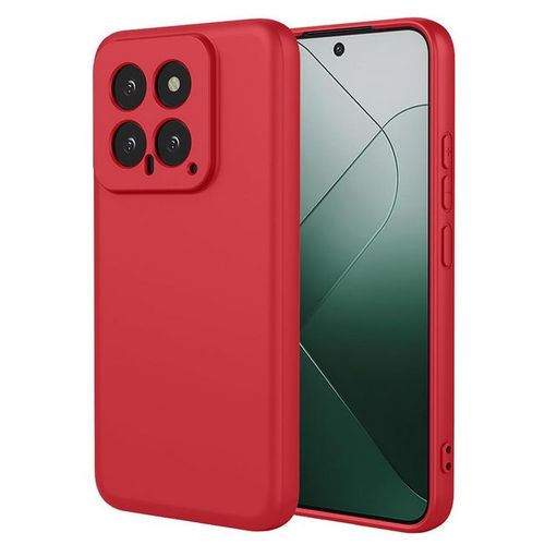 Coque Pour Xiaomi 14 5g - Housse Etui Silicone Gel Fine + Verre Trempe - Rouge
