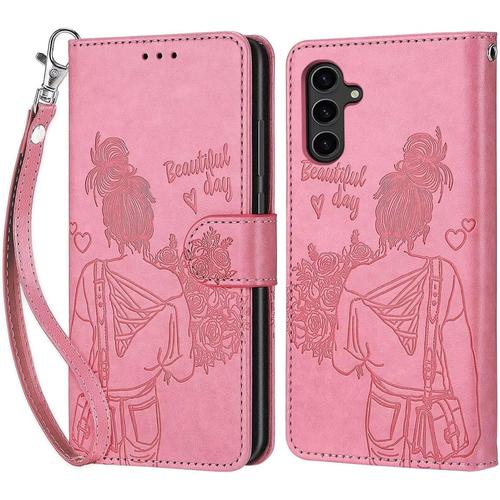 Tfnn Flip Coque Pour Samsung Galaxy S23,Housse En Pu Cuir Stand Support Porte Cartes De Crédit Fermeture Magnétique Etui Portefeuille Fleur Papillon Étui